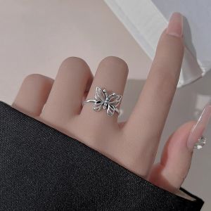 New Mori butterfly ring female niche design sense light luxury index finger ring tail ring versatile hot sale open ring live broadcast
