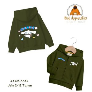 Hoodie Zipper Karakter Cinnamoroll Anak Laki-laki / Perempuan Usia 2-12 Tahun Kids Bahan Fleece