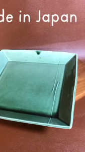 [Hàng Hiếm Japan 100% New] 01 Đĩa Vuông Tráng Men Xanh Ngọc 24cm