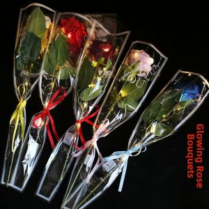 Teachers Day Illuminated Artificial Rose Bouquet 520 Gift for Girlfriend Best Friend with Light Flower Arrangement Childrens Toy Stall