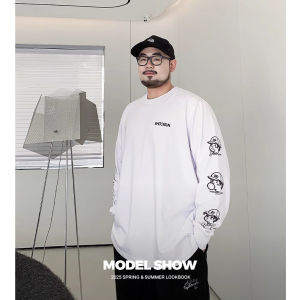 Áo Thun Cotton Dài Tay Cổ Tròn Cỡ Lớn Cho Nam Mùa Xuân Thu Thời Trang Mới Rộng Rãi Thoải Mái Thường Ngày Chống Khuẩn