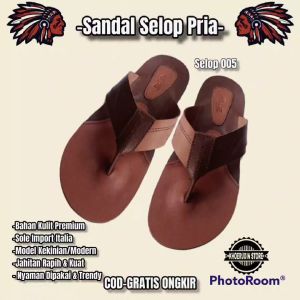 Sandal Indrian 005 Sandal Jepit Kulit Pria Sandal Casual Sandal Terbaru 2023 Sandal Kulit sapi Sendal Indian Sandal Indian Sandal Santai Sandal Murah Sendal Kulit