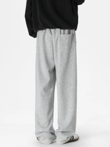 Quần Dài Nam Phong Cách Mỹ Mùa Xuân Thu Mỏng Màu Xám Thể Thao Quần Dài Thường Ngày Rộng Rãi Cạp Vừa Thoáng Khí