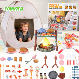 Kids Camping Tent Set Baby Playground Miniature Foods Childrens Tent House Indoor Outdoor Parent-Child Interactive Game Toys