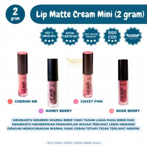 [GUH] LIP MATTE CREAM SR12 / LIP CREAM SR12 TAHAN LAMA / LIP CREAM BPOM HALAL FREE PARABEN GUH