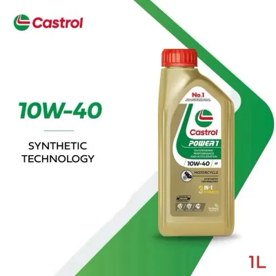 4T CASTROL POWER 1 POWER1 1L 1 LITRE API SL JASO MA2 100% ORIGINAL MINYAK HITAM
