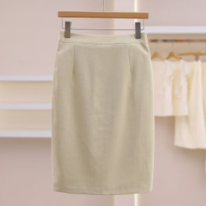 Slim Straight Skirt With Slit Design