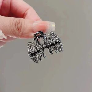 High-end Full Rhinestone Bow Small Hair Claw Princess Head Top Clip Temperament Mini Clip Womens Korean Style Hair Accessories