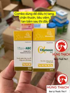 Combo trị tang Chymosin 20ml & vime ABC 10ml cho gà đá bị tang bị thương bầm tím sưng đau hạ sốt chống viêm tan bầm chống phù nề gà đá gà đòn gà cựa
