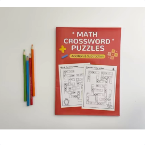 Interactive Brain Game Math Crossword Puzzles Workbook for Kids - Addition & Subtraction Practice Activity Worksheet Notebook Educational Thinking Exercise Book