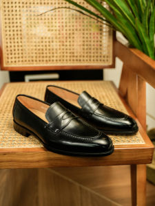 Waileoi 2025 New Mens Loafers Genuine Leather Handmade Breathable Business Shoes Summer Casual Slip-On round Toe Rubber Sole