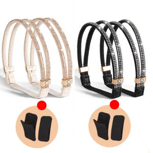 1/2Pairs Rhinestone High Heels Shoes Band Anti-loose Women Diamond Shoelaces Anti-drop Heel Straps Belt Drill Elastic Fixed Belt