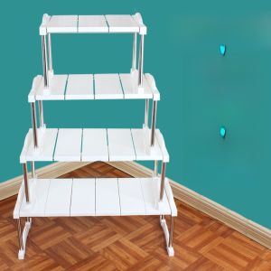 Kitchen Cabinet Organizer Rack Layered Partition Shelf Desktop Countertop Storage Solution Closet Book Desk Divider Holder