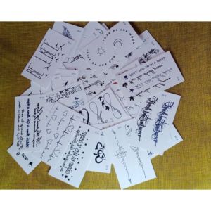 tato temporer tulisan lucu dapat 3pcs kirim (kirim random acak)
