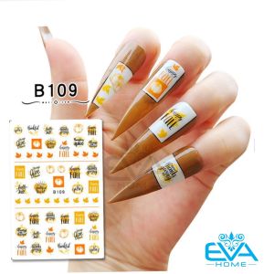 Decal Dán Móng Tay 3D Nail Sticker Trang Trí Chủ Đề Lễ Tạ Ơn Alway Give Thank B108109110