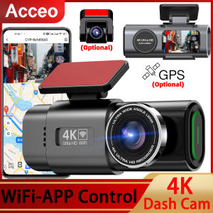 Dash Cam 4K Built-in WiFi Car DVR Night Vision G-Sensor Supports GPS 24H Parking Monitoring Black Box for Car