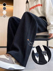 Spring Autumn New Casual Corduroy Small Fit Straight Black Pants