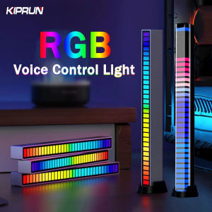 KIPRUN RGB Sound Control LED Light Pickup Voice Activated Rhythm Lights Color Ambient LED Light Bar of Music Atmosphere Night Lights