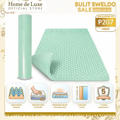 Home de Luxe Orthopedic Back Support Medium Firm Foam Mattress Topper - Pressure Relief for Back Pain