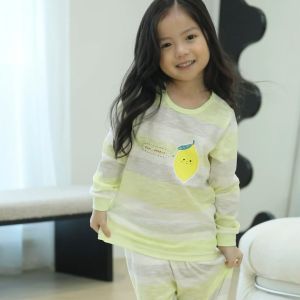 25ss/ชุดนอนเด็กแขนยาวขายาว ผ้า Slub Cotton