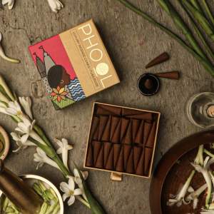 กำยานอินเดียออแกนิค PHOOL NATURAL INCENSE CONES