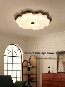 DGY | Retro Walnut Flower Full Spectrum Eye-Protective Ceiling Light
