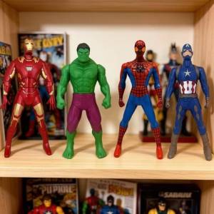 1PCS Avengers Super Hero Figurine Toy Model 360° Whirling Spider Man Hulk Iron Man Action Figure Children Gift