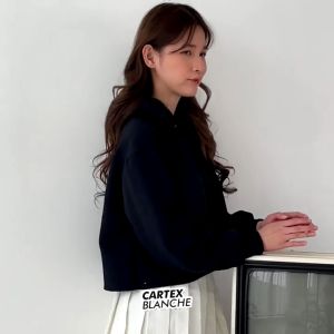 CARTEXBLANCHE Crop Jaket Hoodie Jumper Polos Wanita All Size - Big Size