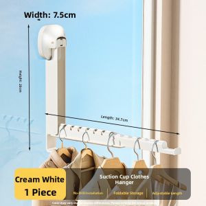 Hotata | Balcony Drying Rack Suction Cup Extendable Foldable Wall-mounted Window Dormitory