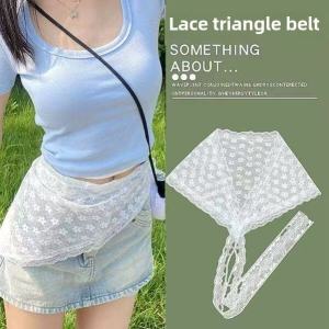 Lace Triangular Binder Belt Denim Waist Accessories Skirt Headscarf Hair Accessories Bandage Dress Scarf Tied on Waist