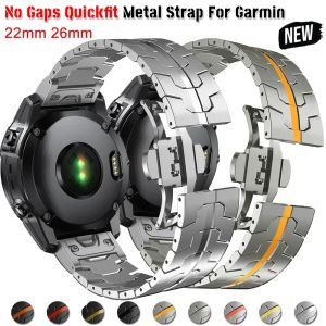 Dây đeo Quickfit bằng thép không gỉ sang trọng 22mm 26mm dành cho Garmin Fenix ​​8 51mm 47mm Vòng đeo tay bằng kim loại titan Dây đeo đồng hồ Garmin Enduro 3 2 Fenix ​​E 7 7X 7Pro S70 6 6X 5 5X Plus /Epix Pro Gen 2