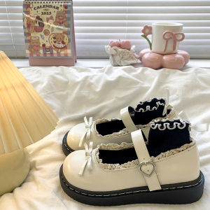 White Flat Bottom Mary Janes Womens Shoes Spring 2025 New Style Student Versatile Lolita Japanese JK Single Shoes Fashionable Casual