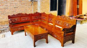 Kursi tamu sudut kayu jati