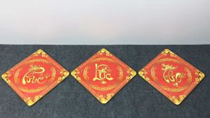 Tranh tráng gương PHÚC LỘC THỌtranh treo phòng kháchtranh treo phòng thờtranh cầu thangtranh tết