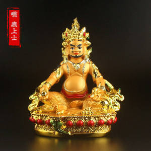 Lucky Gold Plated Resin Buddha Figurine Wealth And Prosperity Deity Tibetan Buddhist Altar Decorative Ornaments Home Decoration