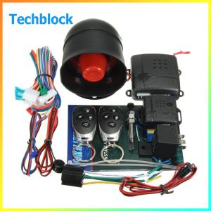 Universal Car Auto Burglar Alarm Protection 2 Remote Vehicle Keyless Entry System with Siren and Wiring Harness Anti-Theft System Car Remote Control Door Lock 100M Range With Loud Siren With Alarm Speaker
