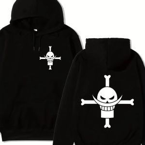 Bandai | Anime 1pcs White Beard Printed MenS Long Sleeve Hoodie