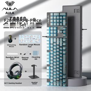 AULA-MOJING | Bộ Bàn Phím và Chuột Chơi Game Có Dây Switch Xanh