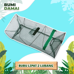 Bumi Damai Bubu Perangkap Ikan Lipat 2 Lubang Kotak Jebakan Alat Pancing Jaring Jala Prangkap Udang Kepiting Sungai Danau Laut Fish Trap Net
