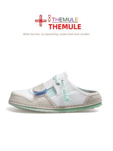 THEMULE | Wide Feet Magic Tape Half-covered Slippers