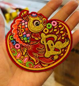 Set 5 decal túi tiền sẵn keo dán dán cửa trang trí Tết
