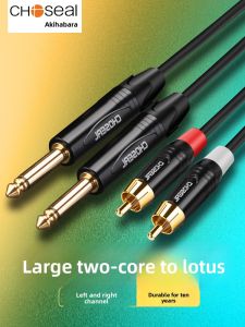 Choseal | Dual 6.5mm to Dual RCA Audio Cable with Pure Copper 6.35mm Cores