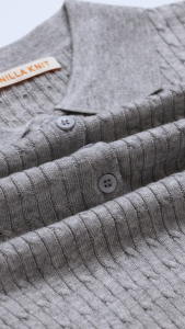 [KOREAN BRAND - VANILLA KNIT] Dayshell Cable Collar Short Sleeve Knit - Premium Korean Style