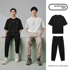 GXG | Bộ Áo Thun và Quần Tây Chất Liệu Knit Dành Cho Người Đi Làm