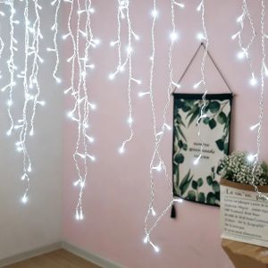Đèn LED Dây Trang Trí Hình Thanh Băng Cho Đám Cưới Ngoài Trời Tiệc Giáng Sinh Vòng Hoa Giáng Sinh Sân Thượng Năm Mới Rèm Đèn Tiên Trang Trí