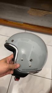 HELM BOGO DEWASA LIST CHROME RETRO WARNA SOLID TERBARU SNI