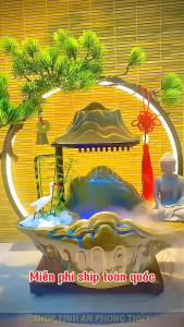 Thác Nước Phong Thuỷ Tiểu Cảnh Trầm Hương Phật Tự Thiền Tịnh Thiền An Shop Decor Không Gian Sống.