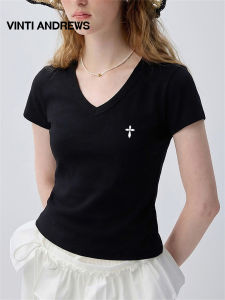Breathable V-Neck Short Sleeve Slim Fit T-Shirt