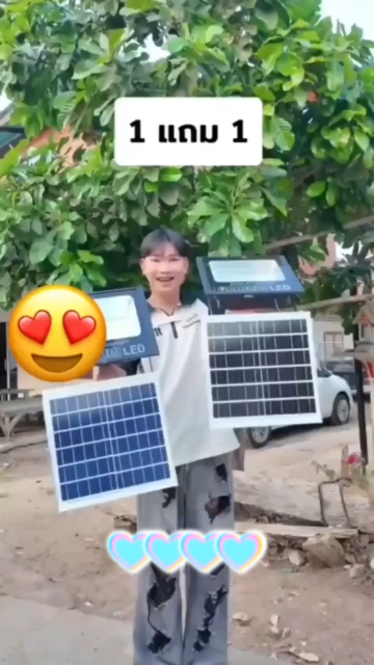ไฟโซล่าเซลล์ ไฟโซล่าเซล 50000W solar light แสงสีขาว สว่างอัตโนมัติเมื่อฟ้ามืด หลอด ป้องกันฟ้าผ่าไฟ led โซล่ กันน้ำกลางแจ้ง solar cell รับประกัน10 ปี