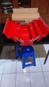 KENMASTER TOOLBOX BESI 3 SUSUN MERAH BIRU KUNING BERKUALITAS MURAH
